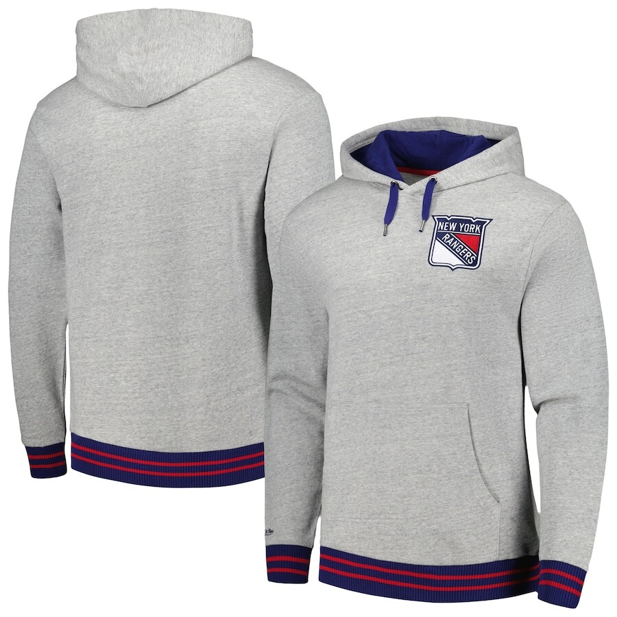 

Пуловер с капюшоном Mitchell & Ness New York Rangers, серый