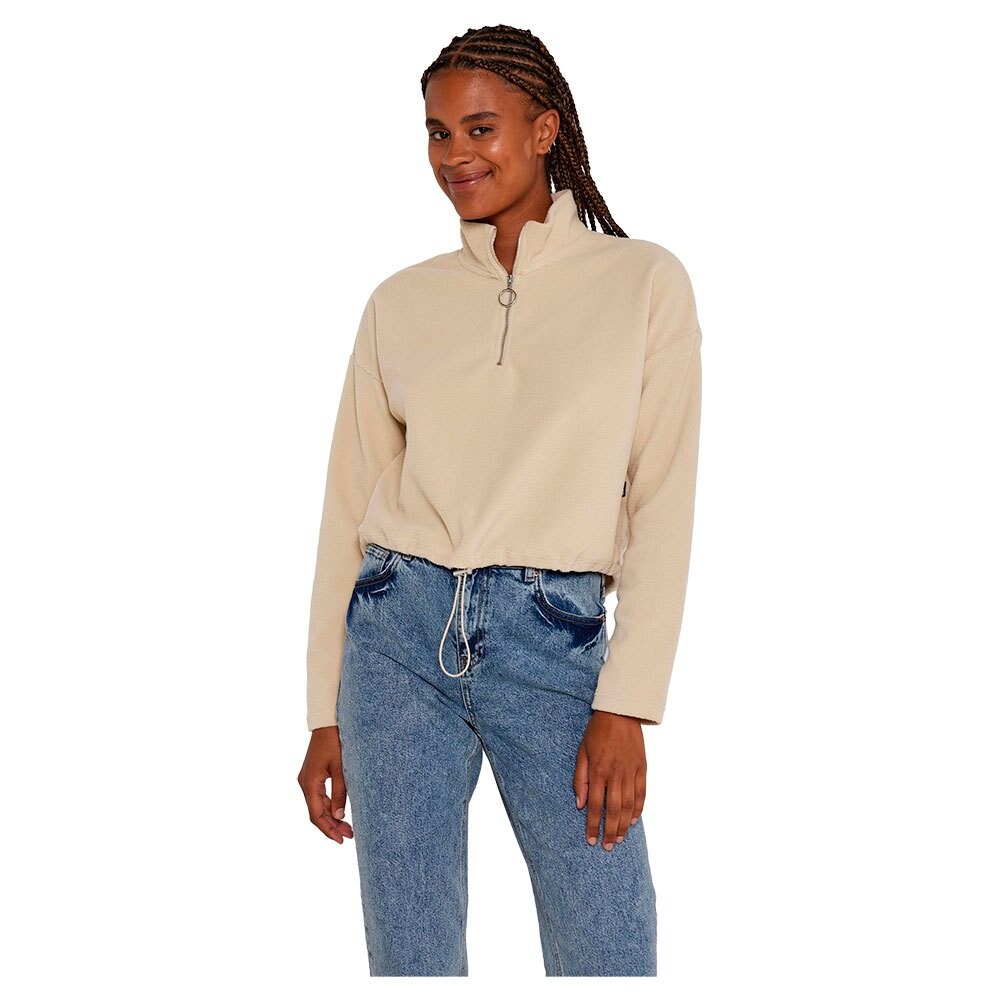 

Толстовка Noisy May Misser Cropped Half Zip, бежевый