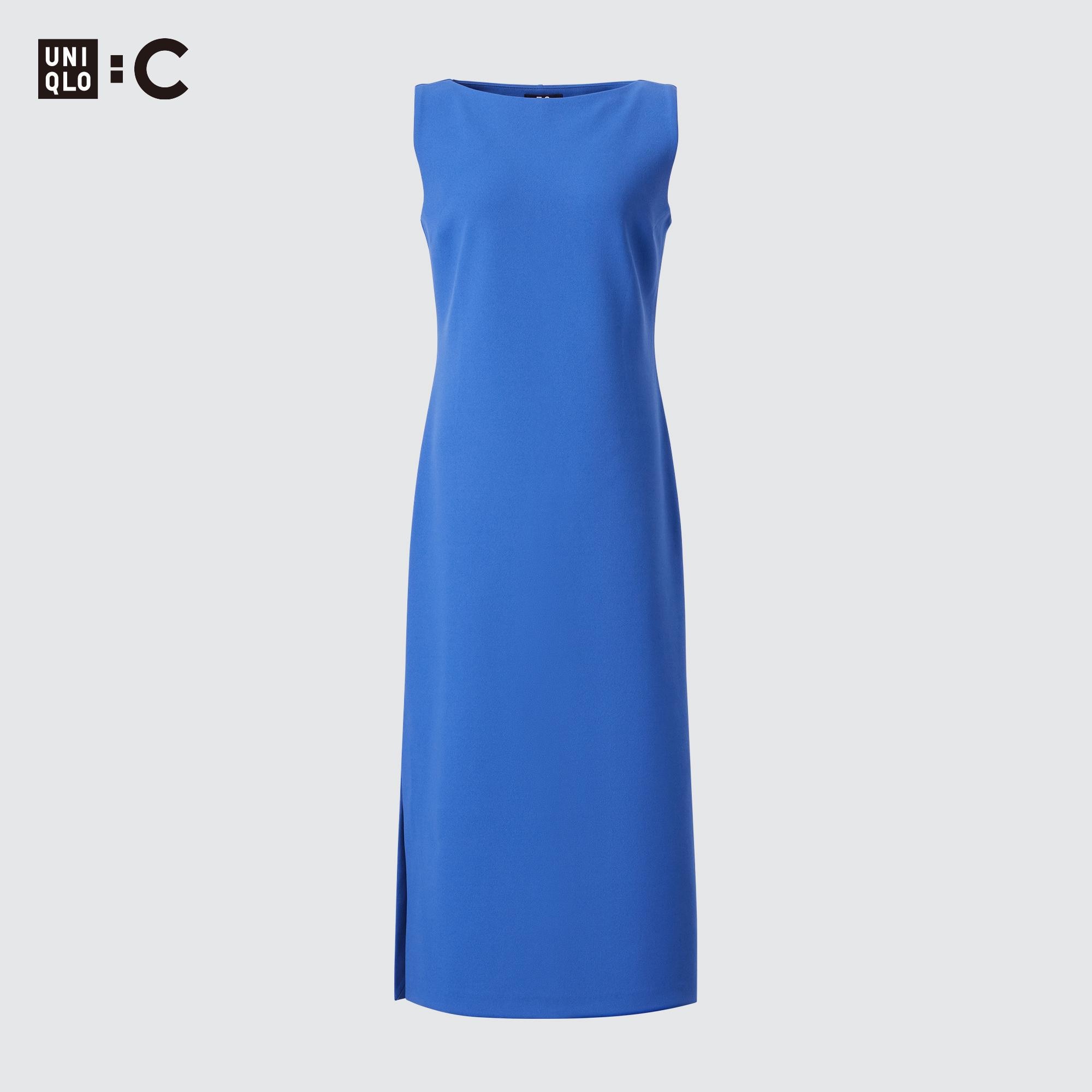 цена Платье Uniqlo из креп-джерси с короткими рукавами, синий