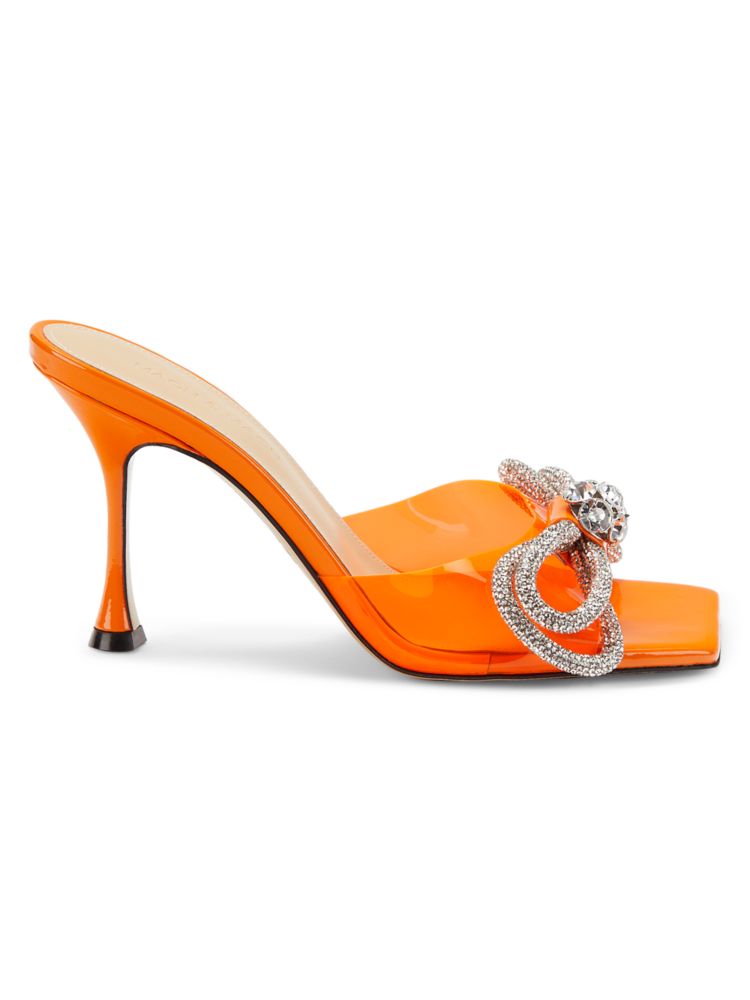 Мюли с квадратным носком и кристаллами Bow Mach & Mach, оранжевый