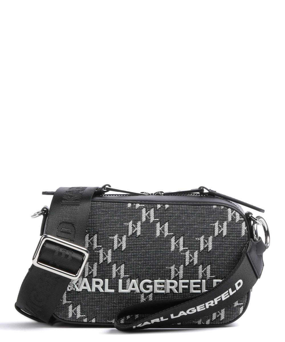 Сумка через плечо Monogram хлопок, полиэстер Karl Lagerfeld, серый сумка через плечо monogram cube karl lagerfeld paris цвет red logo