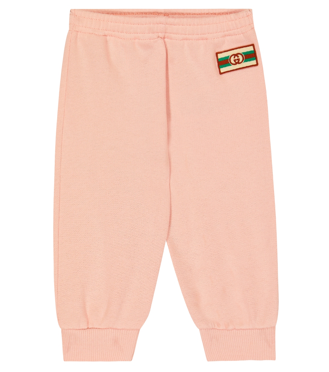 Детские хлопковые спортивные штаны с вышивкой Gucci Kids, розовый