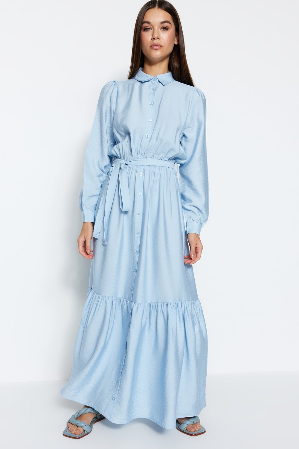 

Платье - Синий - А-силуэт Trendyol Modest, синий
