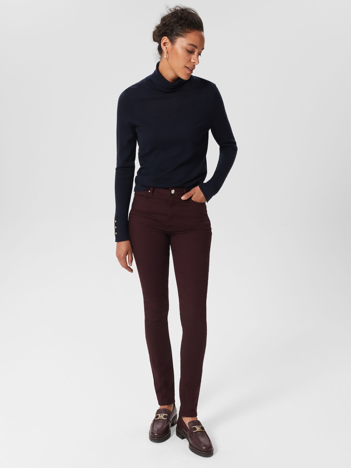 

Джинсы скинни Hobbs Gia Sculpting, баклажановые