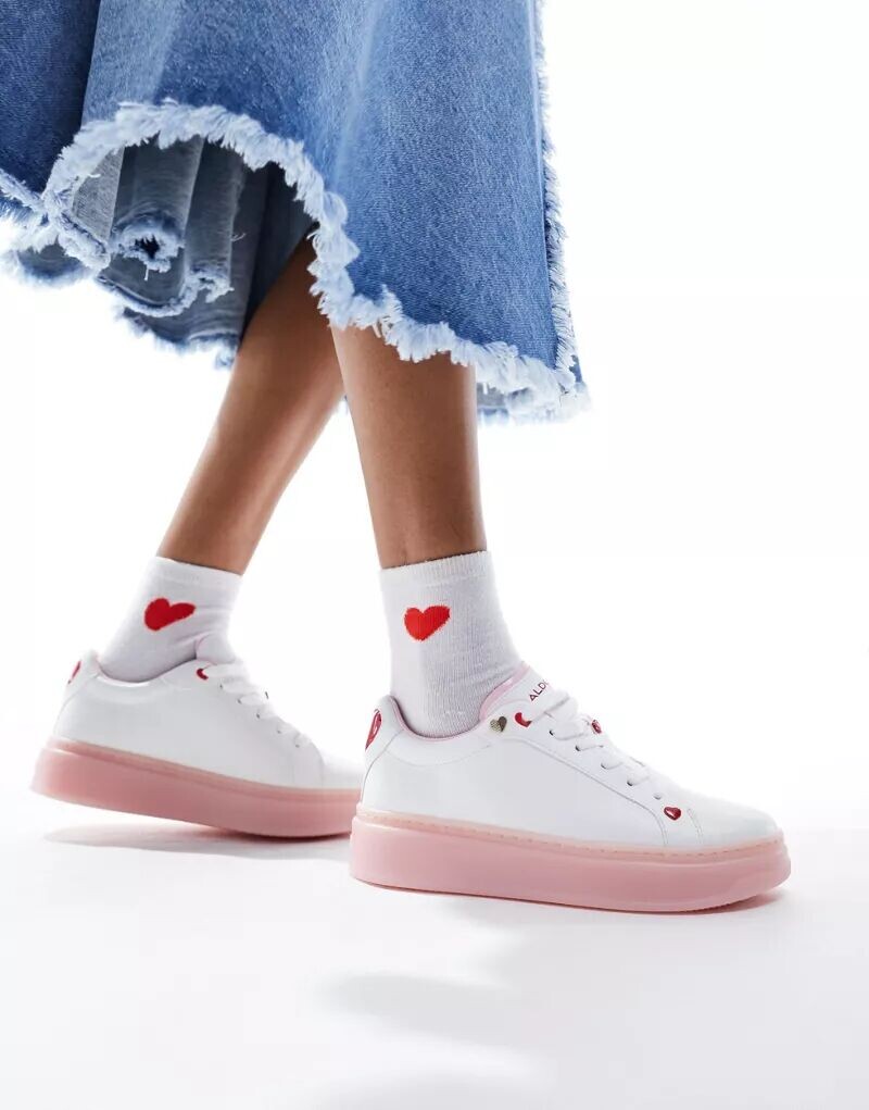 

ALDO – Rosecloud – простые кроссовки белого и розового цвета