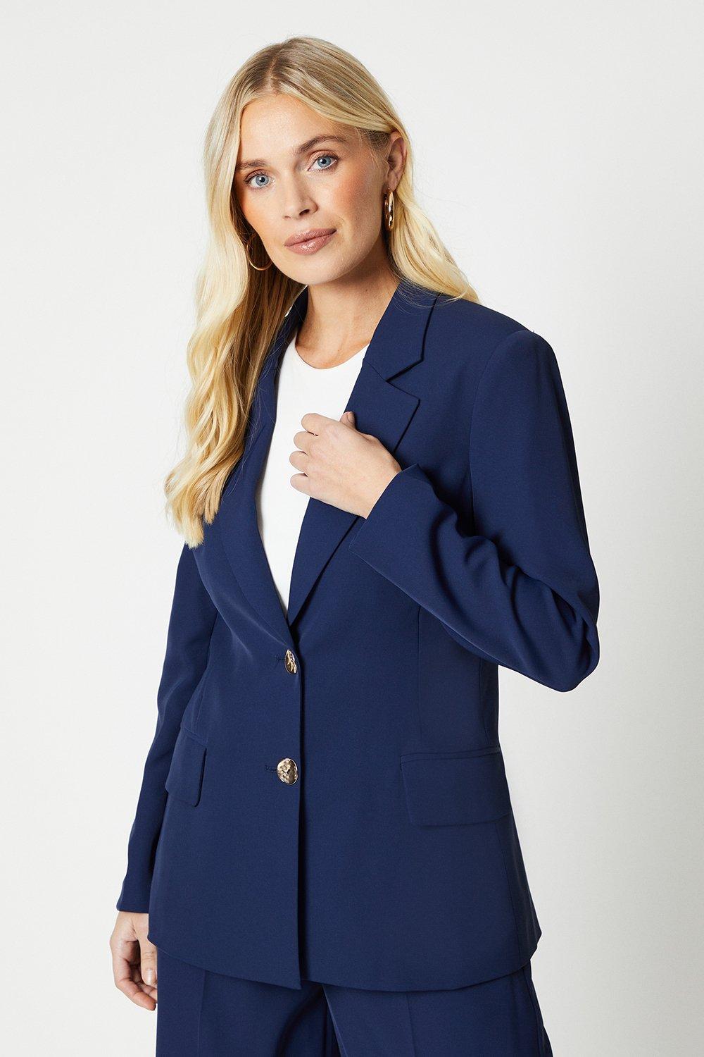 цена Двубортный пиджак Petite с пуговицами Wallis, темно-синий