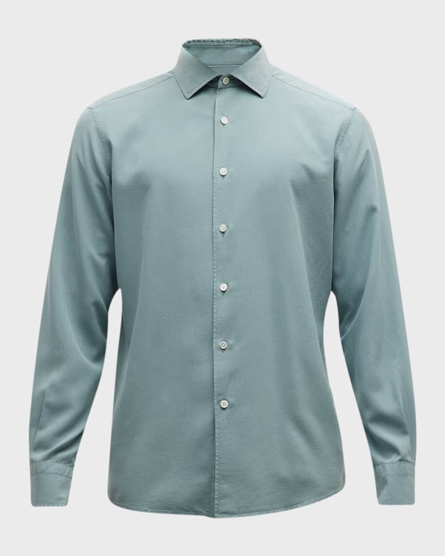 

Мужская спортивная рубашка из выстиранного шелка ZEGNA