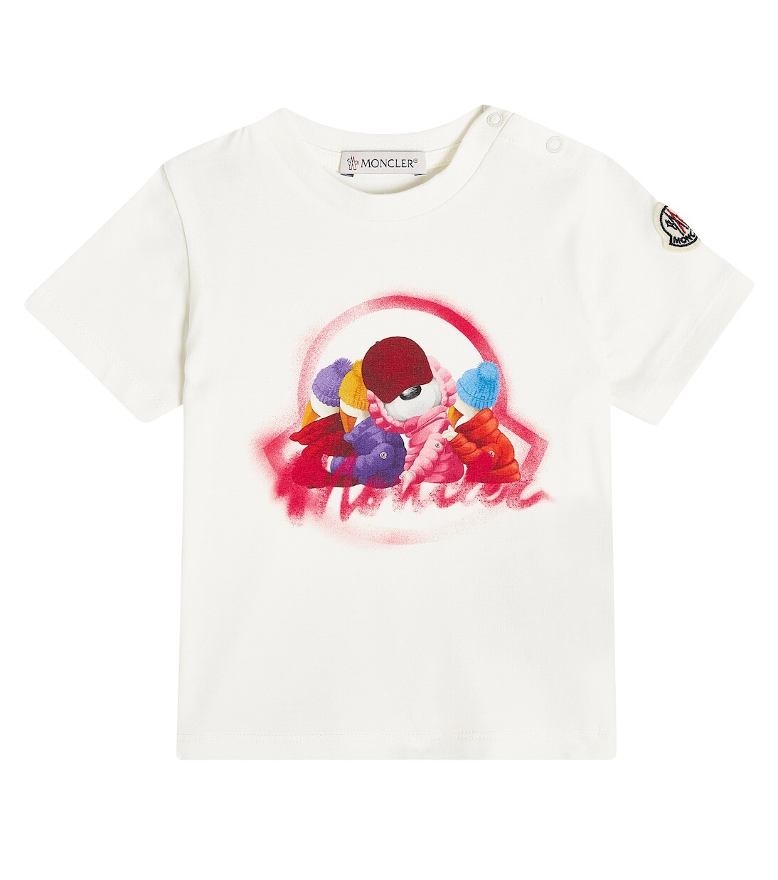 

Футболка из хлопкового джерси с детским принтом Moncler Enfant, мультиколор