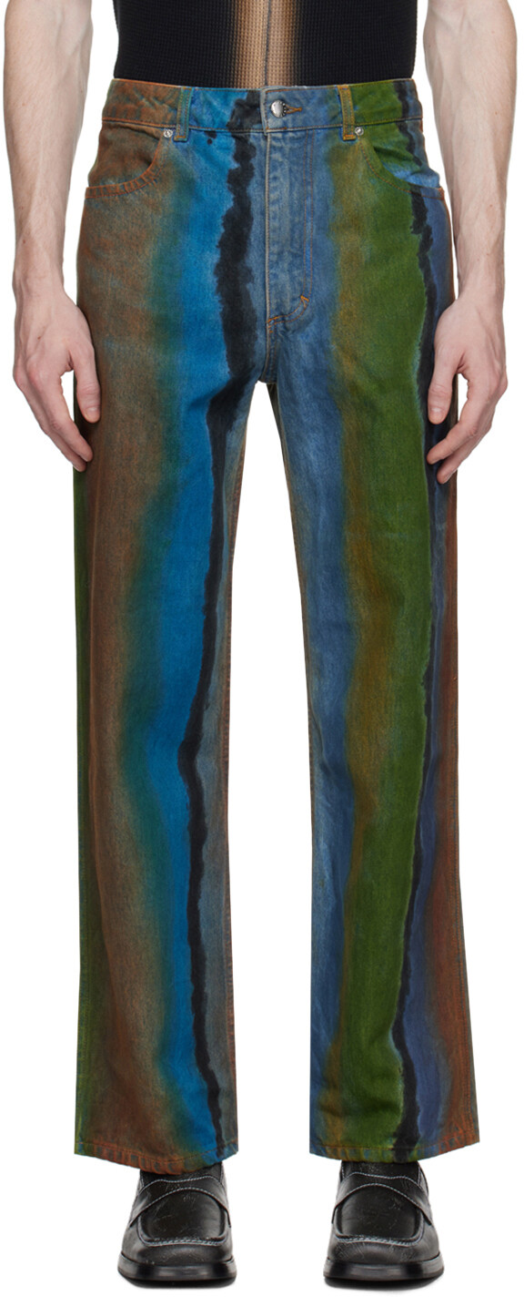 

Разноцветные широкие джинсы Eckhaus Latta