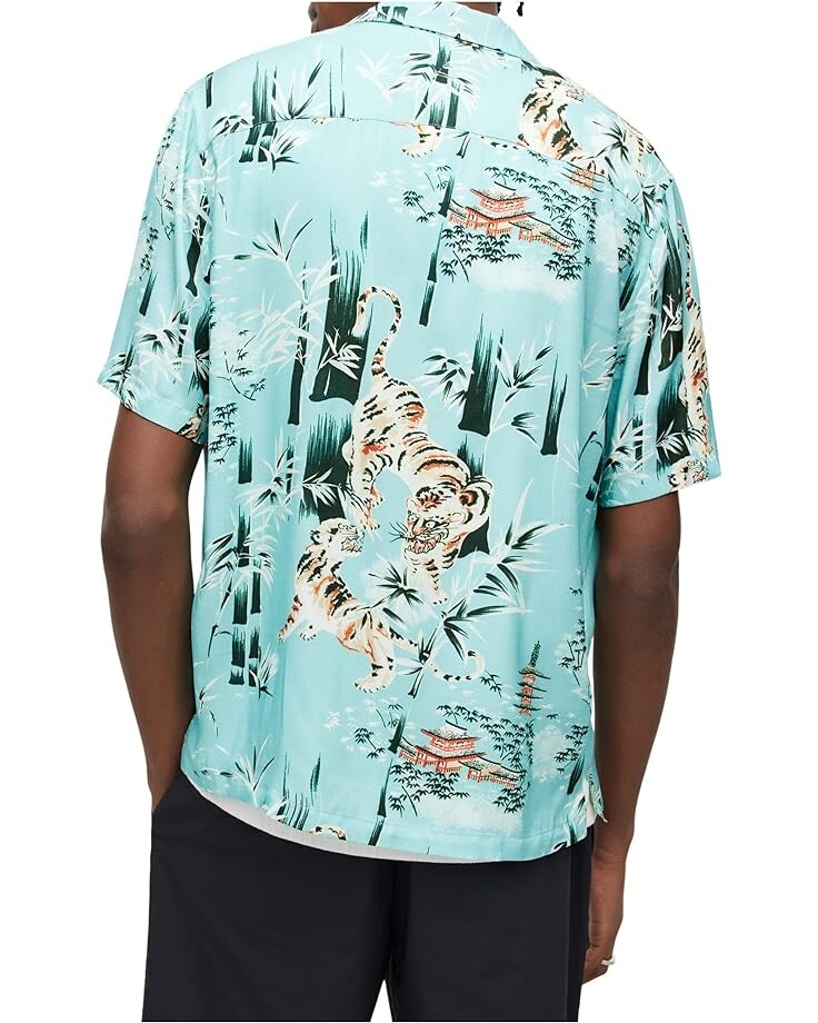 

Рубашка AllSaints Tagise Short Sleeve Shirt, цвет Cyan Blue