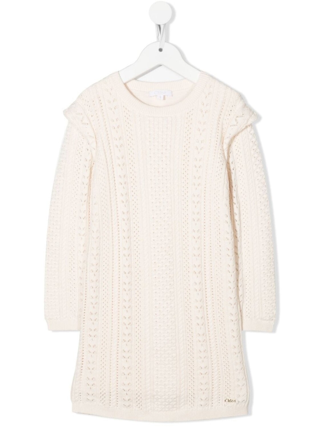 

Chloé Kids ажурное платье миди, белый