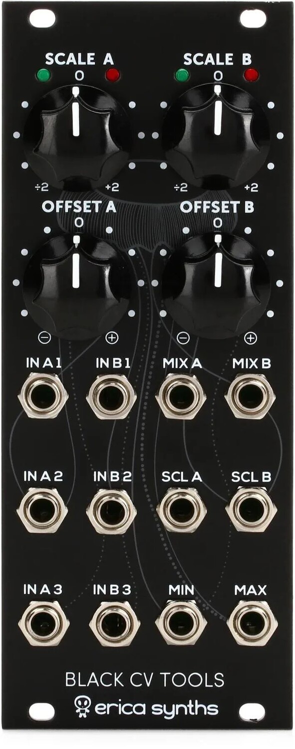 

Erica Synths Black CV Tools CV/аудиомикшер с двойным аттенювертом, модуль Eurorack