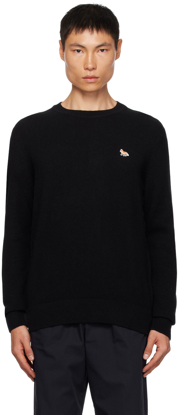 

Черный свитер с нашивками Baby Fox Maison Kitsune