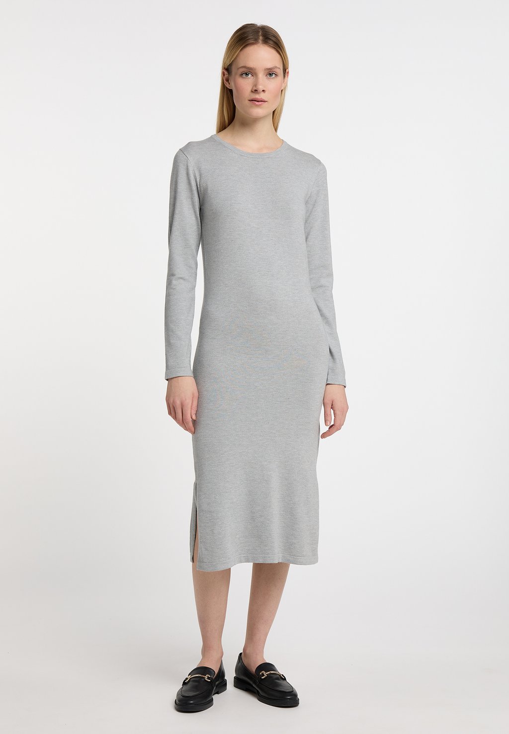 Вязаное платье DreiMaster, серый меланж платье икона стиля кулирка серый меланж 56