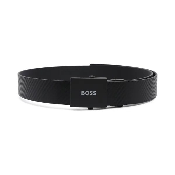 

Значок двустороннего кожаного ремня Boss, черный
