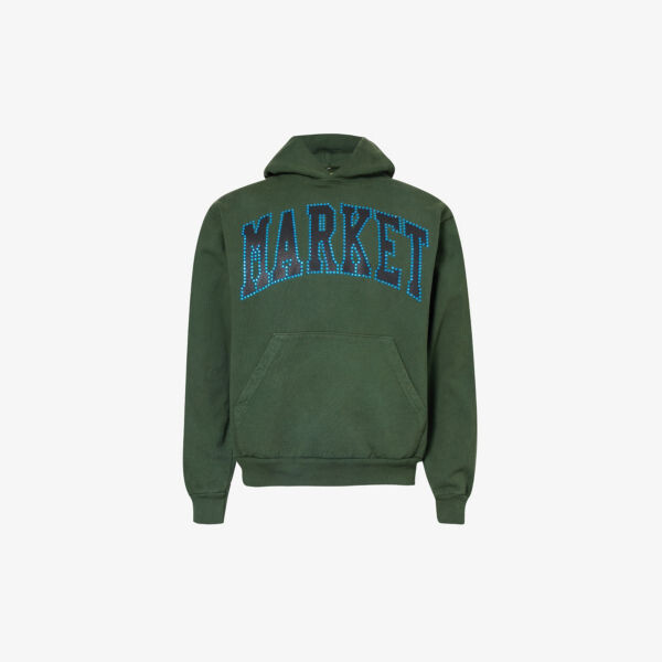 

Толстовка из хлопкового джерси с логотипом rhinestone arc Market, цвет fern