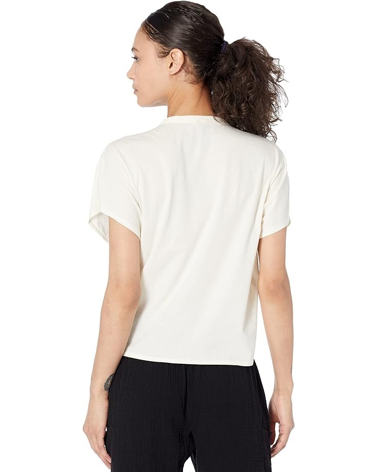 

Топ bobi Los Angeles Lightweight Jersey Dolman Tie Front Top, кремовый