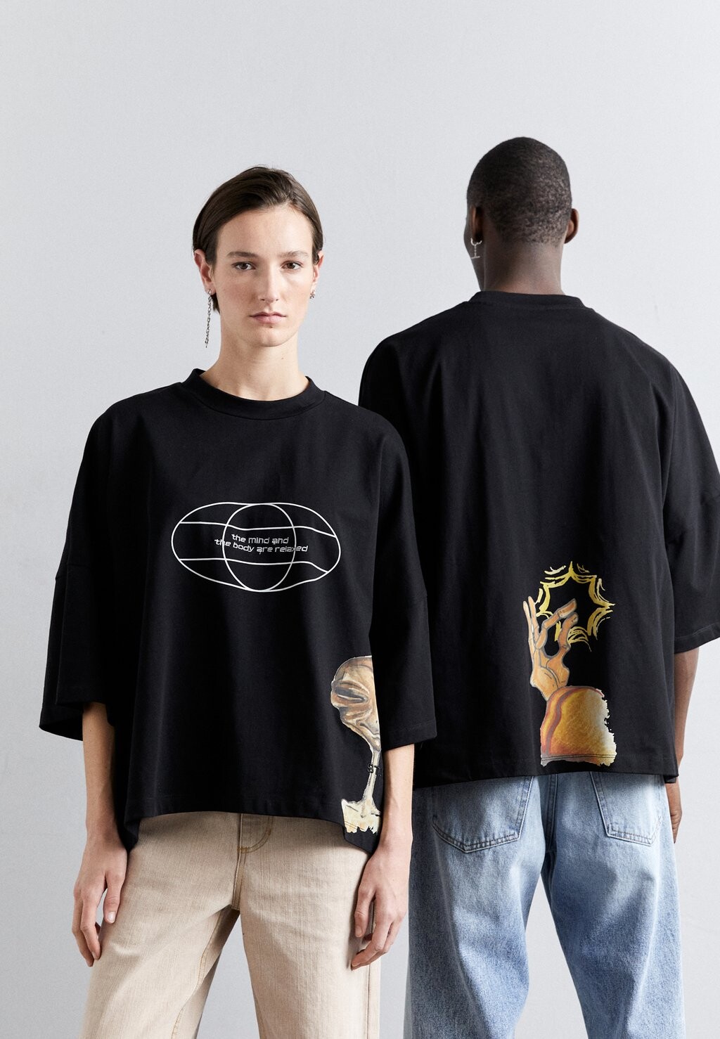 

Футболка с принтом Mind Body Tee Unisex STAMM, цвет washed black