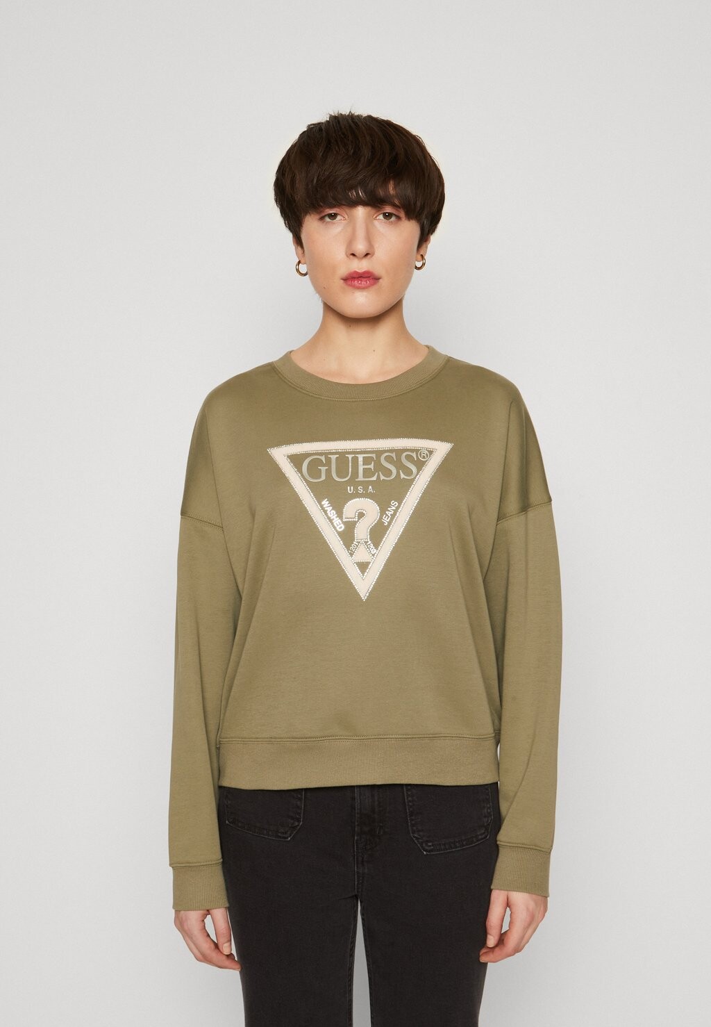 

Толстовка PONY HAIR Guess, оливковый