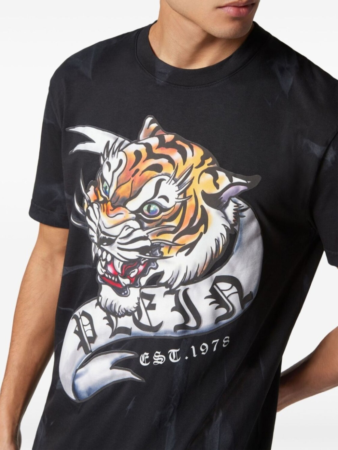 

Philipp Plein футболка SS Tattoo с принтом тай-дай, черный