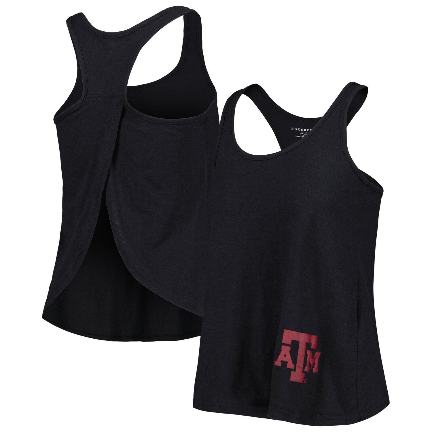 

Женская черная майка Texas A&M Aggies Charm 2.0 с круглым вырезом и открытой спиной-борцовкой