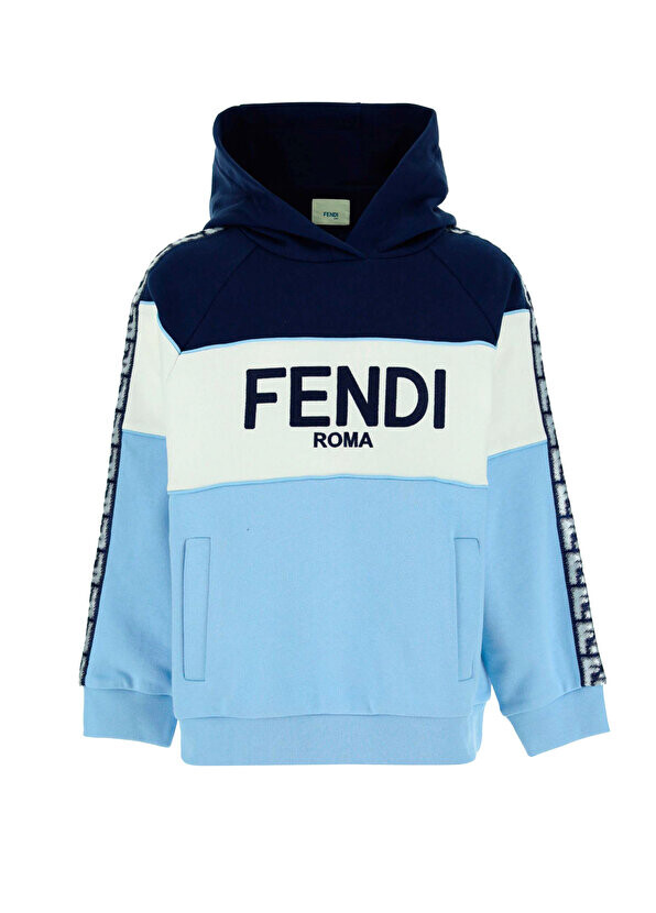 

Синий - темно-синий свитшот с капюшоном для мальчика Fendi