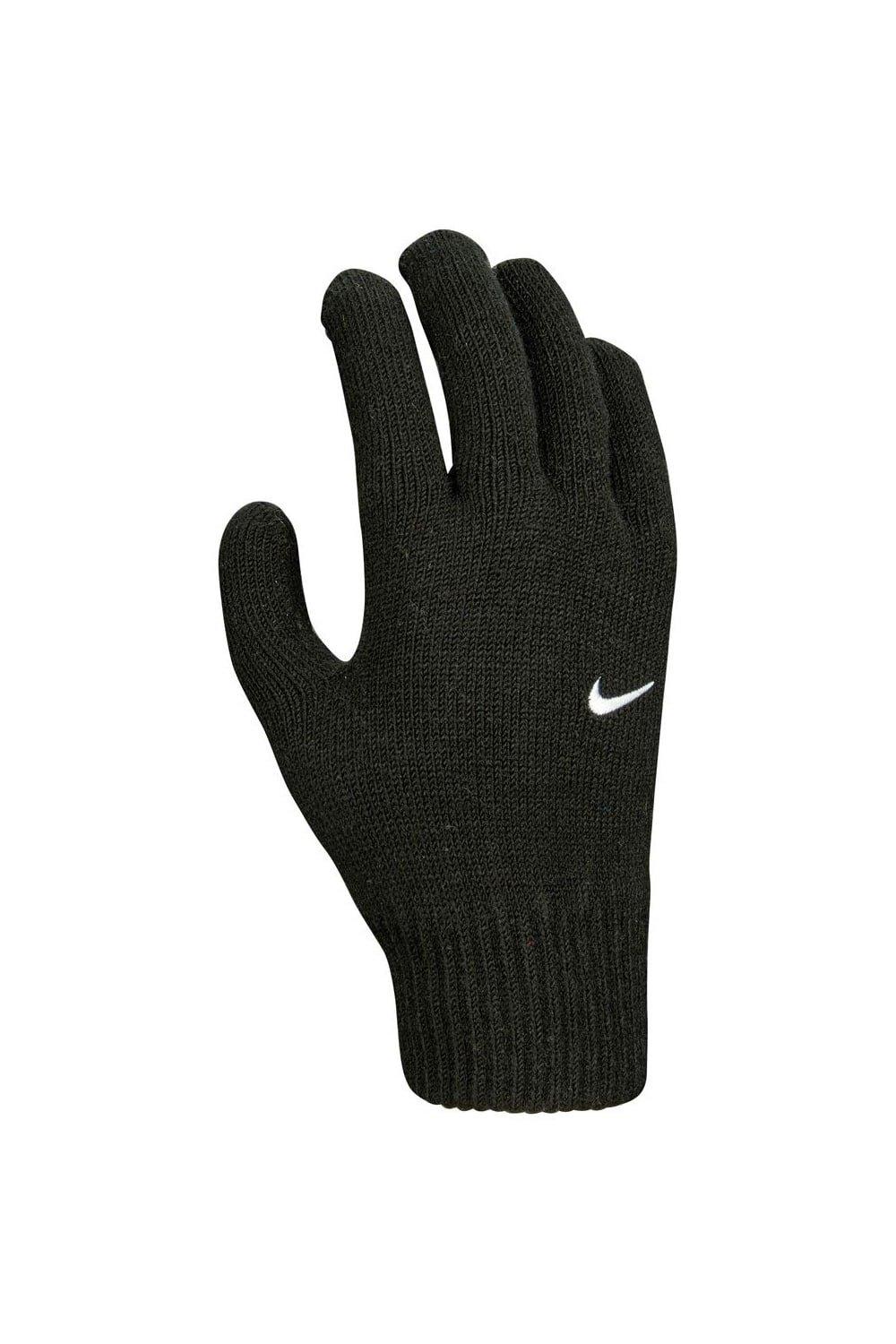 Вязаные зимние перчатки с галочкой Nike, черный галочка серая