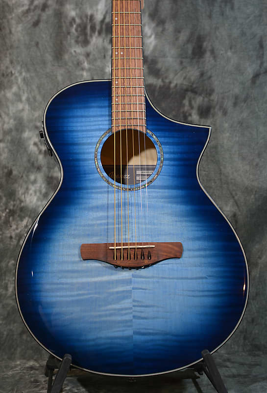 Акустическая гитара Ibanez AEWC400 Acoustic Electric Cutaway Indigo Blue Burst w FAST Same Day Shipping