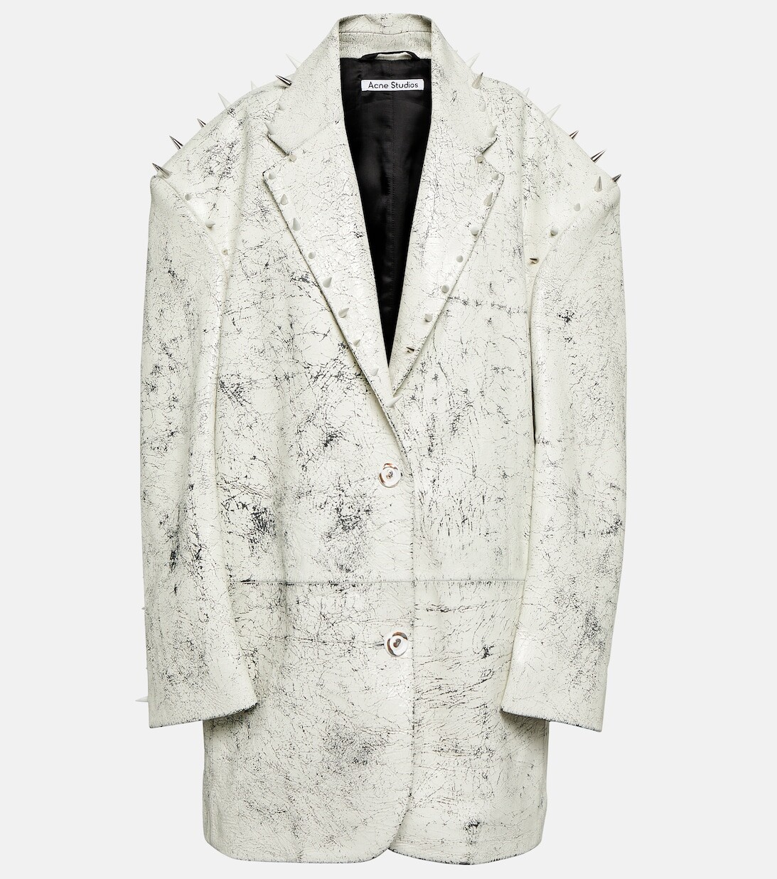 

Пиджак из кожи ягненка с заклепками ACNE STUDIOS, белый