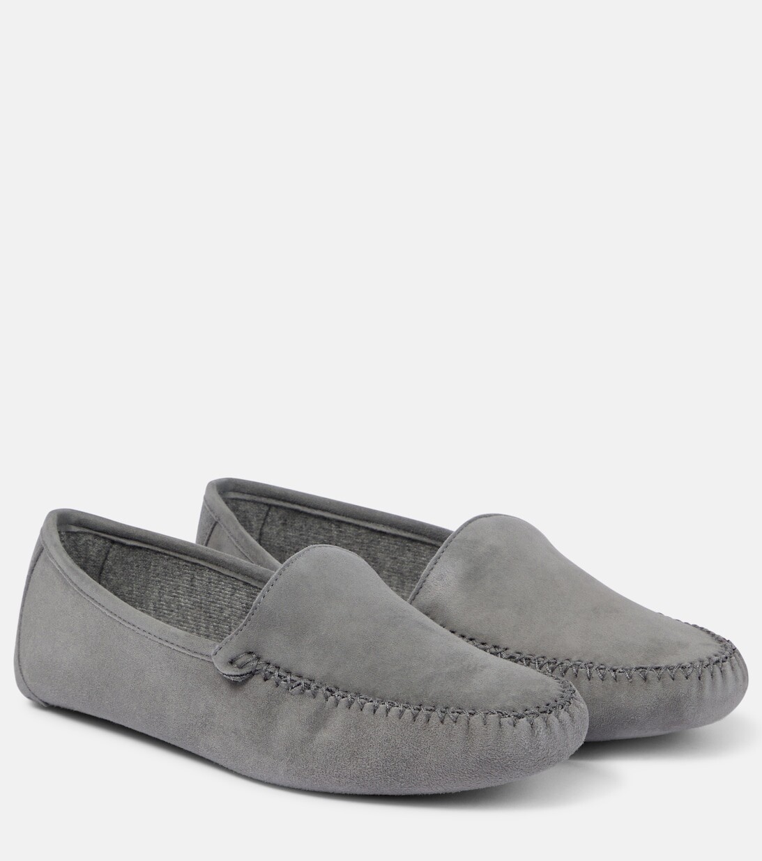 

Замшевые тапочки Lady Maurice Loro Piana, серый