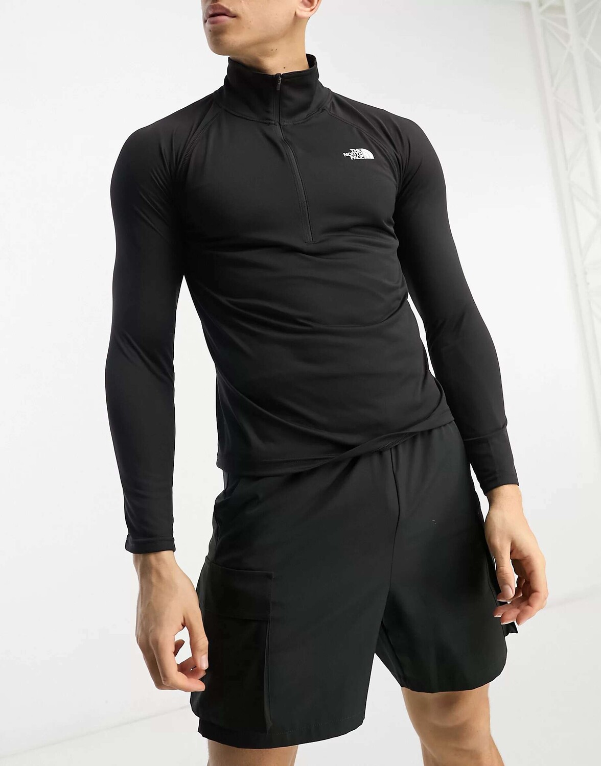 

Черный топ с длинными рукавами на молнии 1/4 The North Face Training Flex II