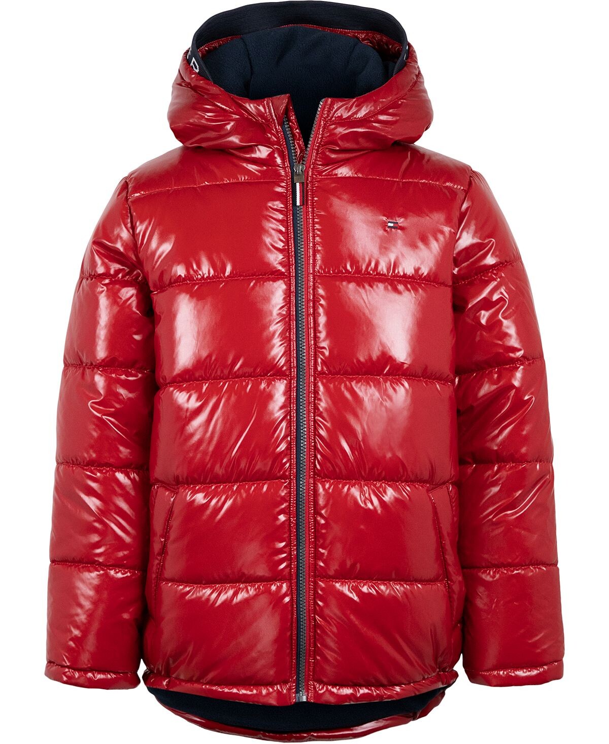 

Пуховик с блестящим капюшоном и логотипом Big Boys Tommy Hilfiger
