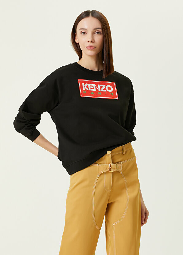 

Черный свитшот с круглым вырезом и логотипом Kenzo