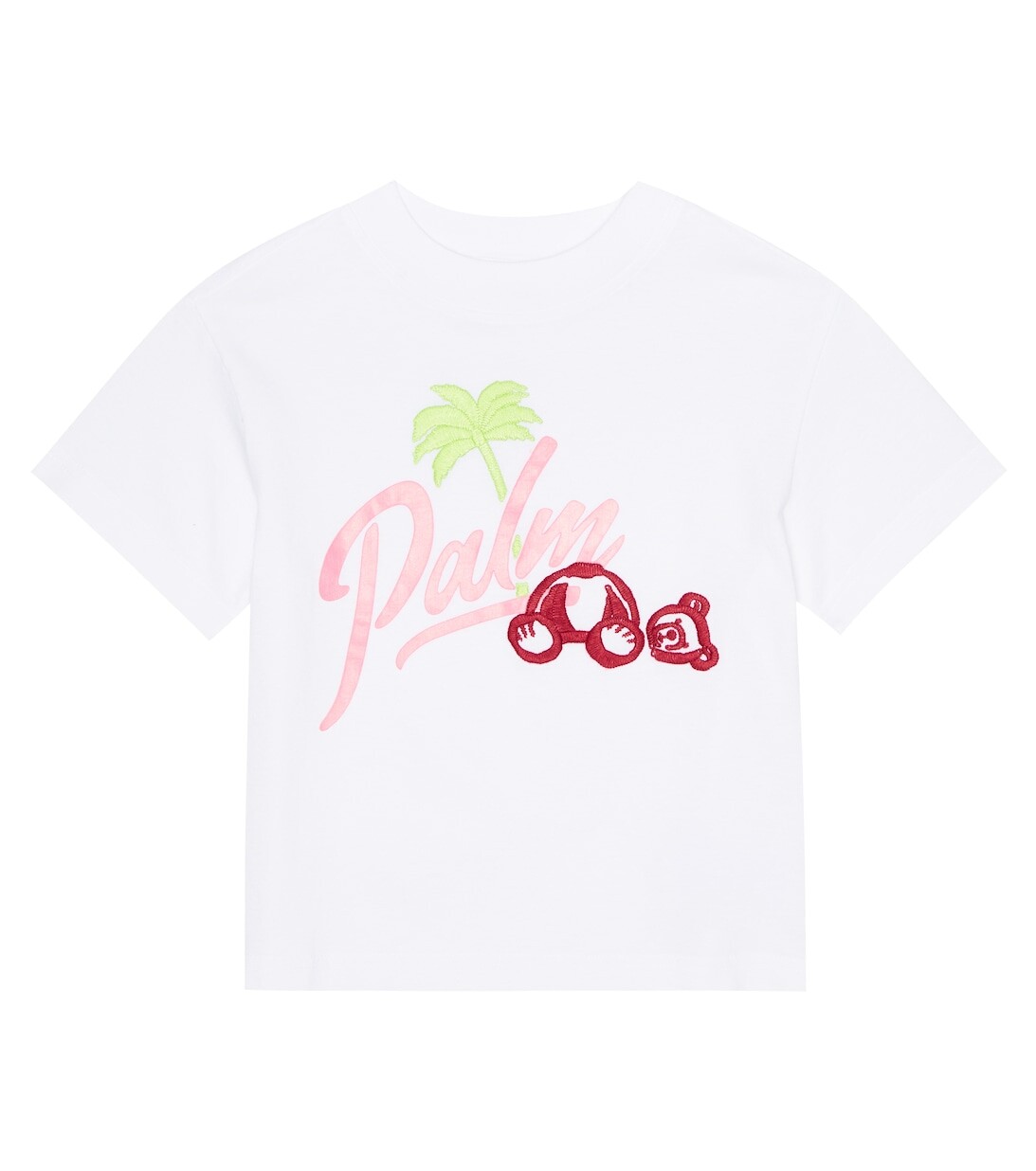 

Футболка из хлопкового джерси с логотипом Palm Angels, белый