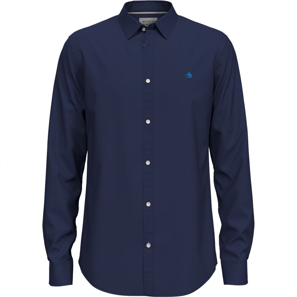 

Рубашка Scotch & Soda Essential Solid Poplin, синий