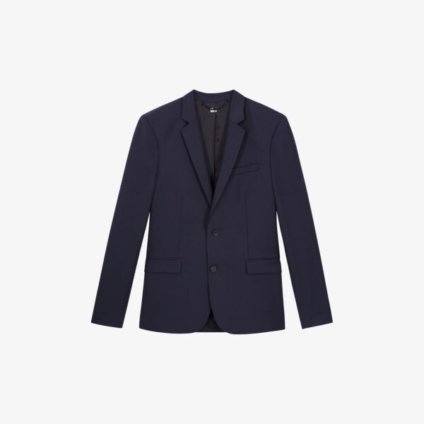 

Однобортный шерстяной жакет стандартного кроя The Kooples, темно-синий