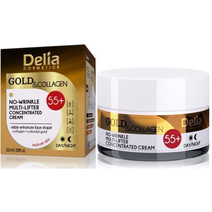 

Набор косметики Crema Anti-arrugas Gold+Colágeno 55+ Delia, 50 ml