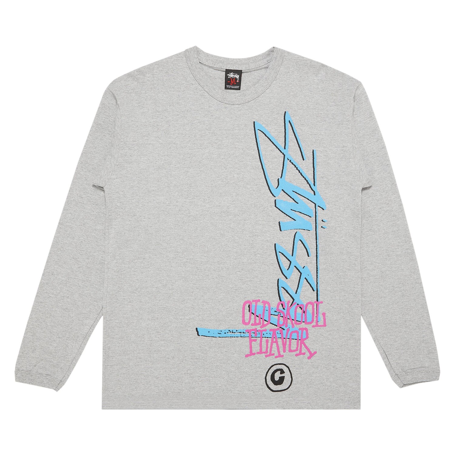 

Футболка Stussy Old Skool с длинными рукавами, цвет Серый вереск