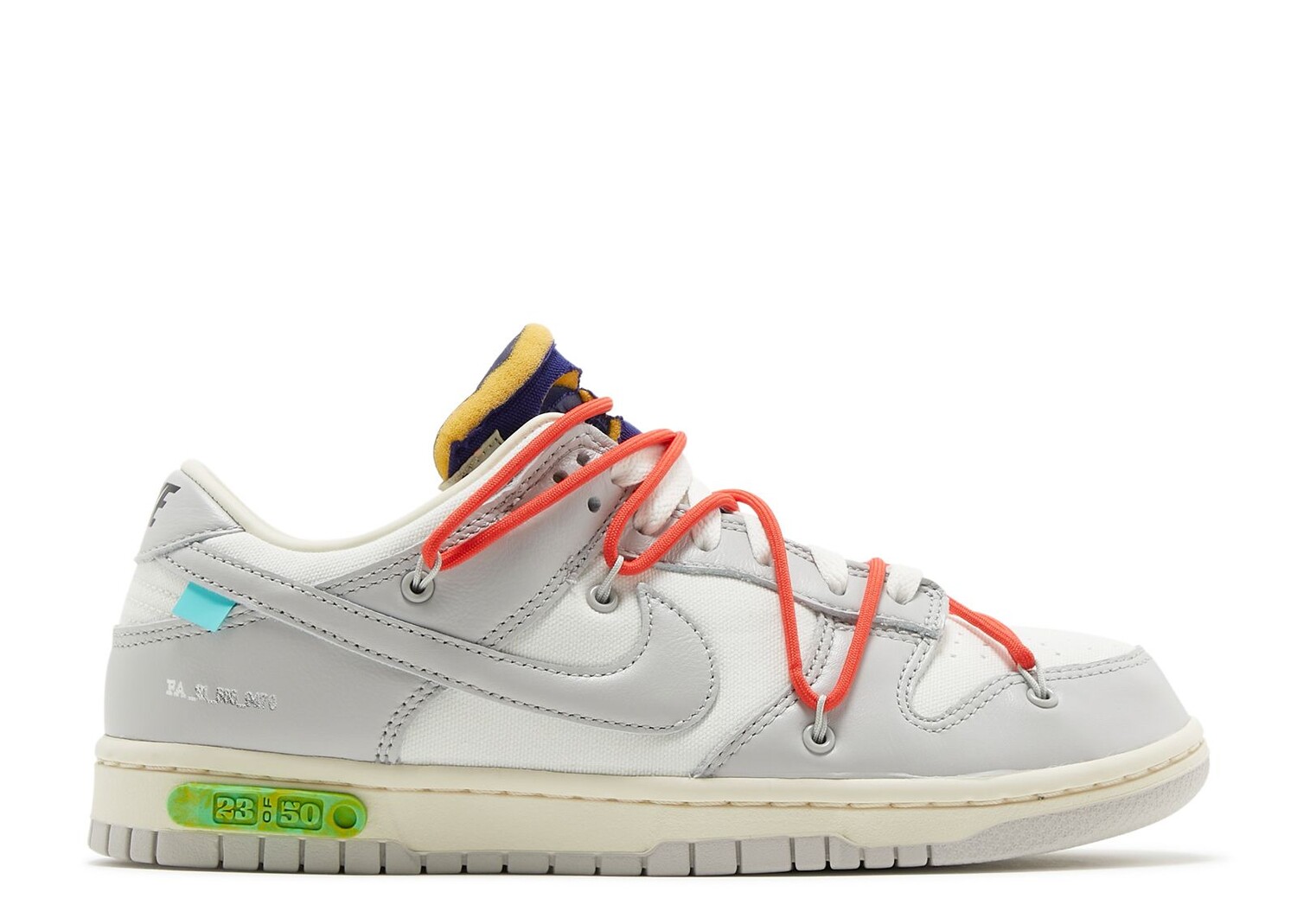

Кроссовки Nike Off-White X Dunk Low 'Lot 23 Of 50', белый