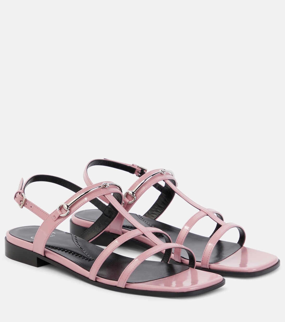 

Кожаные сандалии horsebit Gucci, розовый