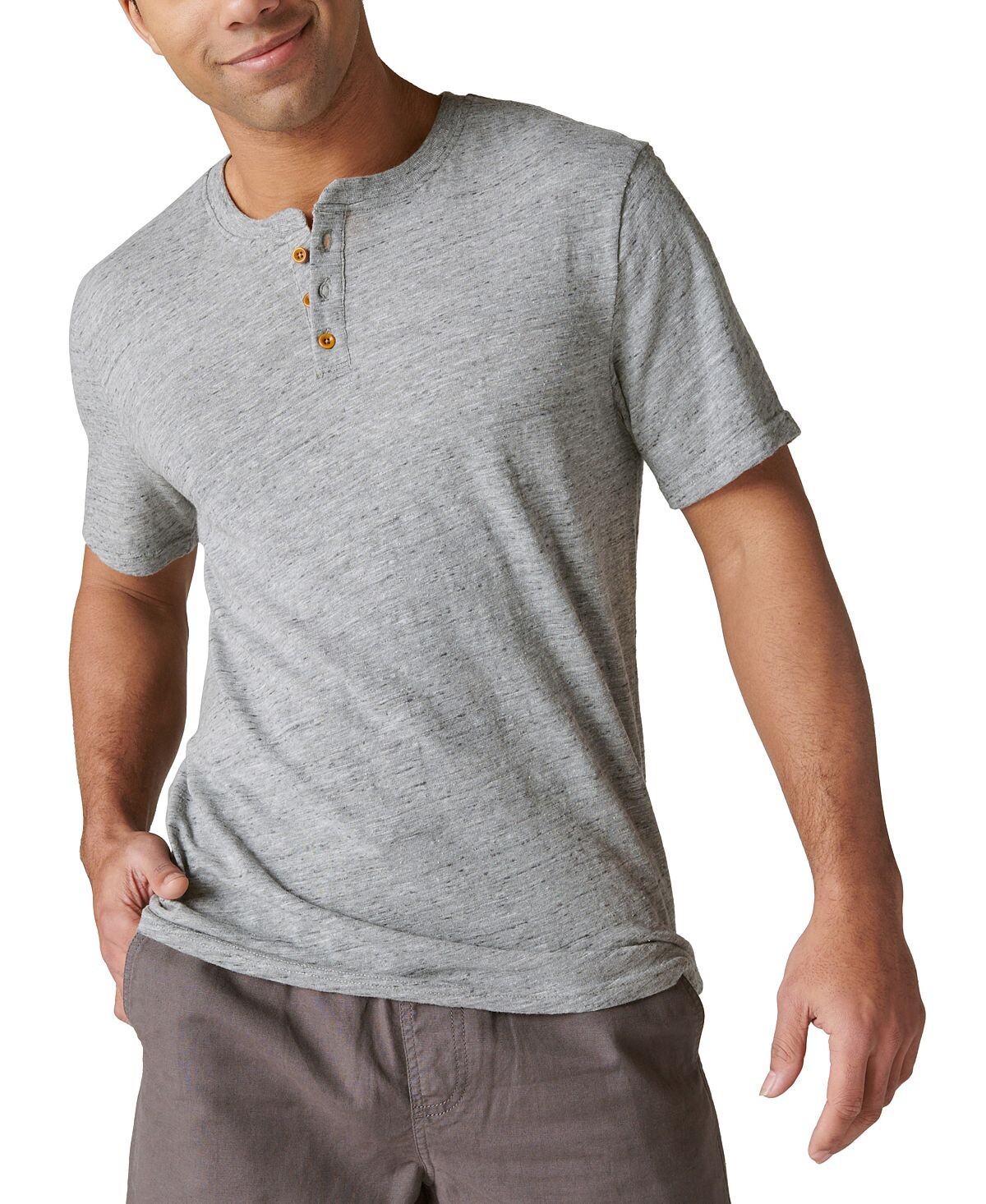 

Мужская льняная футболка Henley с короткими рукавами Lucky Brand