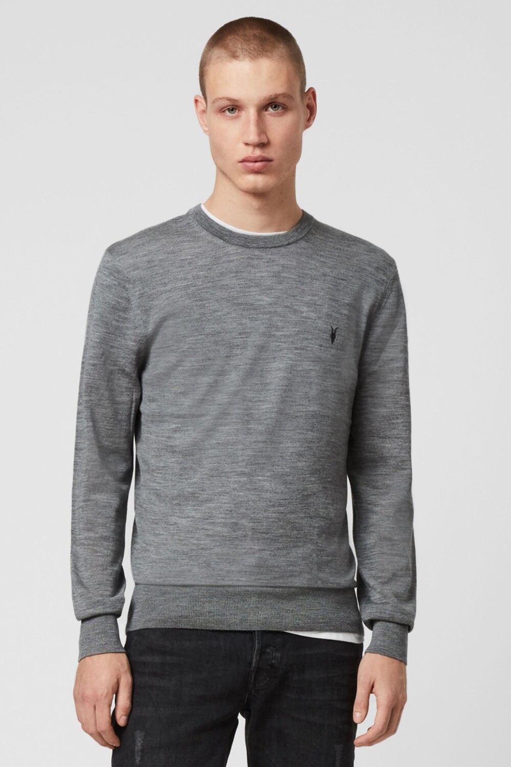 

Свитер AllSaints Mode из шерсти мериноса All Saints, серый