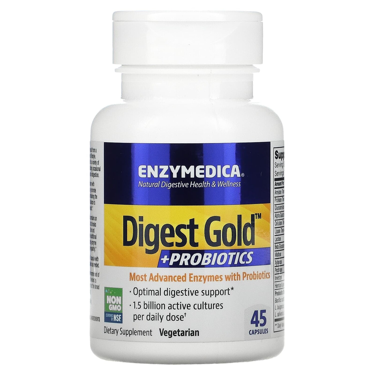 

Digest Gold + пробиотики, 45 капсул, Enzymedica