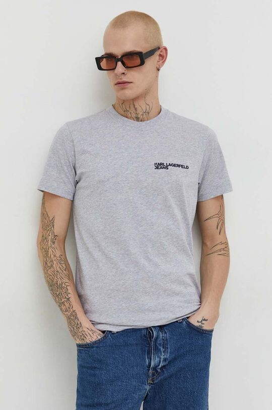 

Хлопковая футболка Karl Lagerfeld Jeans, серый