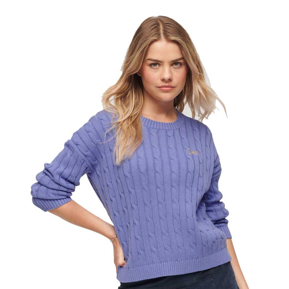 

Свитер Superdry Vintage Dropped Shoulder Cable, фиолетовый