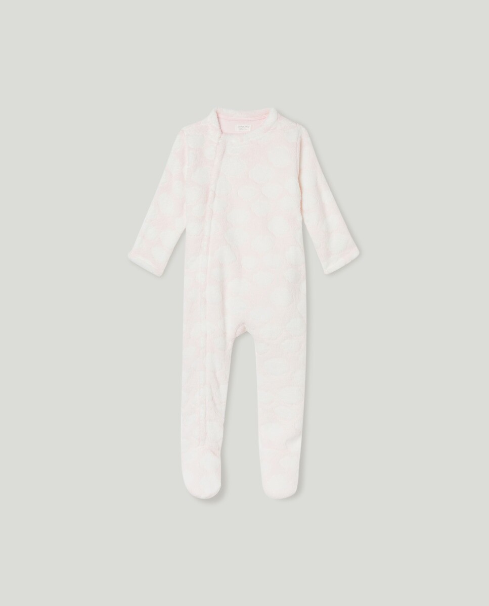 

Комбинезон для девочки с облачным принтом Cotton Juice, розовый