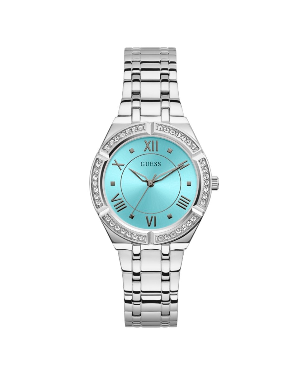 цена Женские часы Cosmo GW0033L7 со стальным и серебряным ремешком Guess, серебро