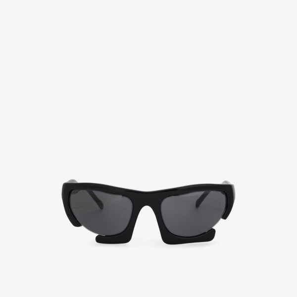 цена Солнцезащитные очки из полиуретана в аксиально-прямоугольной оправе Heliot Emil, черный