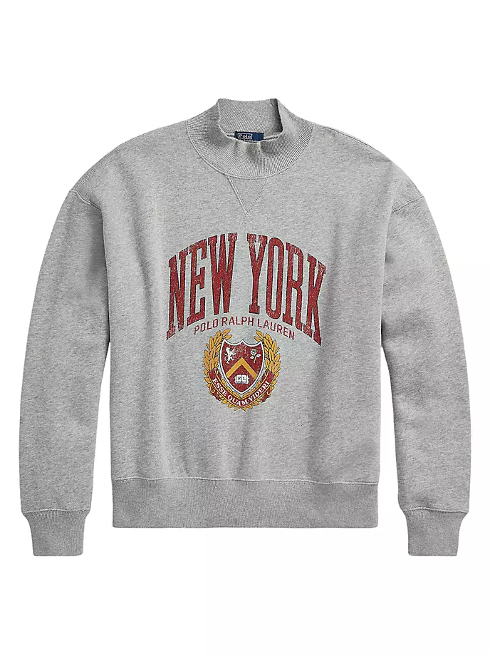 

Толстовка из хлопкового флиса с графическим рисунком Polo Ralph Lauren, цвет andover heather