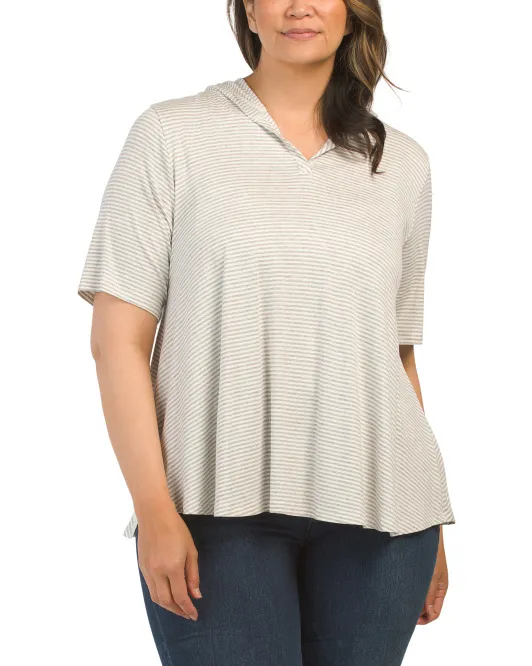 

Свинг-топ-туника Plus Kim & Cami, цвет Off White/Grey Combo